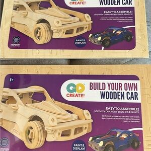 Two brand new build your own wooden cars